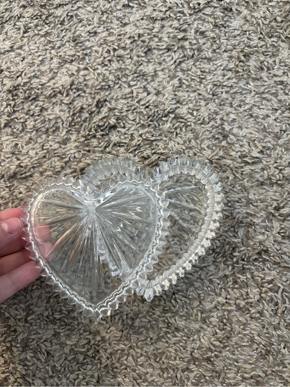 Gorham Crystal Heart Shaped Box